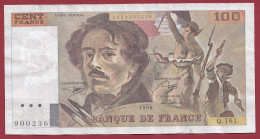 100 Francs "Delacroix" --1990 --Alph .Q.161 (AUCUN EPINGLAGE)-- Dans L 'état - 100 F 1978-1995 ''Delacroix''