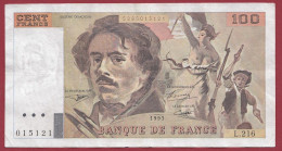 100 Francs "Delacroix" --1993 --Alph .L.216 -- Dans L 'état - 100 F 1978-1995 ''Delacroix''