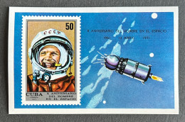 CUBBF36MNH - Manned Space Flight 10th Anniversary - BS 36 MNH - Cuba - 1971 - Hojas Y Bloques