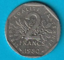 Frankreich  2 Francs N Jahrgang 1980  Schön Nr.240 KM 942 (D3/71) - 2 Francs