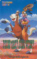Télécarte JAPON / 110-172851 - DISNEY DISNEYLAND - GOOFY GOES WEST Cowboy Cheval Horse - JAPAN Free Phonecard  / ATT - Disney