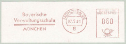Deutsche Bundespost 1981, Freistempel / EMA / Meterstamp Bayerische Verwaltungsschule München, Ecole / School - Autres & Non Classés