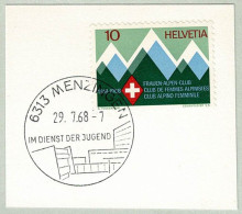 Schweiz / Helvetia 1968, Ortswerbestempel Menzingen, Im Dienst Der Jugend  - Autres & Non Classés