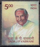 India 2023  Dada  JP Vaswani, Food, Animal Rights,Spiritual Leader, Vegetarianism,  1v. MNH.(**) - FDC