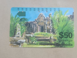 Cambodia-(ICM3-2)-tample-(icm3-2)-(57)-(018596721)-(tirage-30.000)-($50)-used Card+1card Prepiad - Kambodscha