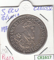 CR1617 MONEDA BELGICA CALOS V 5 ECUS 1987 PLATA EBC - Autres & Non Classés