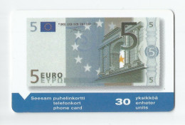 5 EURO NOTE  - 30 UNITS SEESAM - Magnetic Card - FINLAND - - Francobolli & Monete
