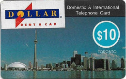 Canada - CardCaller - Toronto Skyline (Sticker Of ''Dollar Rent A Car'') Exp.31.12.1994, Remote Mem. 10$, Used - Canada