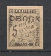 OBOCK - 1892 - Taxe TT N°YT. 9 - Type Duval 5c Noir - Signé BRUN - Neuf * / MH VF - Unused Stamps