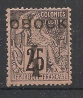 OBOCK - 1892 - N°YT. 25 - Type Alphée Dubois 4 Sur 25c - Neuf (*) / MNG - Ongebruikt