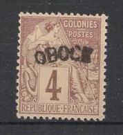 OBOCK - 1892 - N°YT. 3a - Type Alphée Dubois 4c Lilas-brun - Réimpression - Neuf (*) / MNG - Neufs