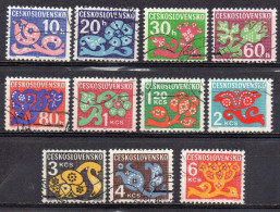 TCHECOSLOVAQUIE N° Taxe 103 à 113 O Y&T 1972 Fleurs Stylisées - Timbres-taxe