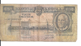 ANGOLA 20 ESCUDOS 1962 VG+ P 92 - Angola