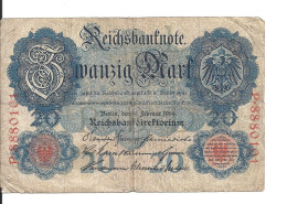 ALLEMAGNE 20 MARK 1914 VF P 46 - 20 Mark