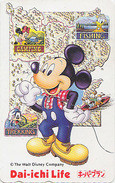 Télécarte JAPON / 110-165772 - DISNEY - Pêche Fishing Camping Dai Ichi Life Mickey - JAPAN Free Phonecard Assu - Disney