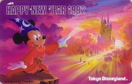 TC JAPON / 110-119920 - DISNEY - NOUVEL AN  HAPPY NEW YEAR 1992 - Mickey Fantasia Magie Château JAPAN Free Phonecard - Disney