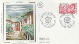 "  EUROPA 1990 : BATIMENT POSTAL HISTORIQUE " Sur Enveloppe 1er Jour Sur Soie D'ANDORRE De 1990. Parf état. FDC A SAISIR - 1990