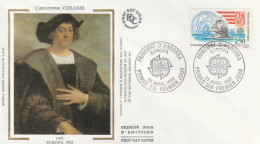 " EUROPA 1992 : CHRISTOPHE COLOMB " Sur Enveloppe 1er Jour Sur Soie De 1992 D'Andorre Parf état. FDC A SAISIR - Cristoforo Colombo