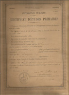 PARIS 1893 Certificat D Etudes Primaires ENSEIGNEMENT PRIMAIRE DE LA SEINE  LAPINTE Eugene - Diplômes & Bulletins Scolaires