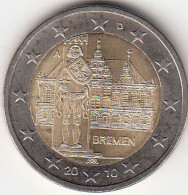 Germany, (14) Moeda De 2 Euros De 2010 A, City Hall And Roland, Uncirculated - Other & Unclassified