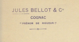 1904 ENTETE Jules Bellot Cognac Charente Cours Alcool Cognac à Partir De Fév. 1904 V. SCANS +HISTORIQUE - 1900 – 1949