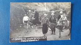 Macedoine , Carte Photo ânes Montés , Turkische Dorfbewohner Mazedonien - Macédoine Du Nord