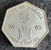 Zambia 4000 Kwacha 2003 "Year Calendar 2003" (Silver) - Zambie