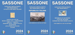 SASSONE 2024 - CATALOGO COMPLETO DEI FRANCOBOLLI
D'ITALIA E PAESI ITALIANI - SPECIALIZZATO Vol.1 + Vol.2 + Vol.3 -  - Italie