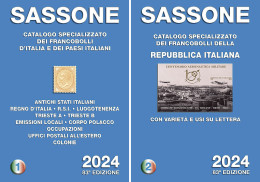 SASSONE 2024 - CATALOGO COMPLETO DEI FRANCOBOLLI
D'ITALIA E PAESI ITALIANI - SPECIALIZZATO Vol.1 + Vol.2 -  - Italy