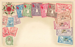 ZANZIBAR -  TIMBRES  - SUPERBE CARTE POSTALE PHILATELIQUE ANCIENNE - PRESENTATION Des TIMBRES - TRES BON ETAT - Other & Unclassified