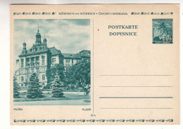 Tchècoslovaquie - Bohème & Moravie - Carte Postale De 1939 - Entier Postal - Vue De Pilsen - Valeur 5,75 Euros - Briefe U. Dokumente