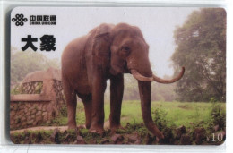 Télécarte China Unicom : Eléphant - Giungla