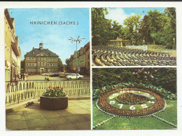 Germany, (DDR) Hainichen, Multi View, Rathaus,Freilichtbuhne, Blumenuhr, 1978. - Hainichen