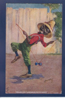 CPA Négritude Petit Noirs Black Circulé, Diabolo - Humorous Cards