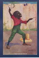 CPA Négritude Petit Noirs Black Circulé, Diabolo - Humorous Cards