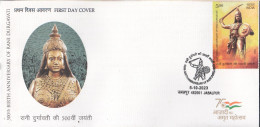 INDIA 2023 FDC 500th Birth Anniversary Of Rani DURGAVATI, First Day Cover Jabalpur Cancelled. - FDC