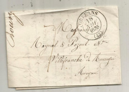 Lettre, Préphilatélie, Précurseurs XIX E Siècle, 1835, ORLEANS, 43, VILLEFRANCHE DE ROUERGUE, 11, 3 Scans - 1801-1848: Précurseurs XIX