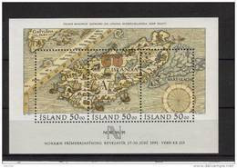 Islande Bloc N° 12 Neuf  De 1991 Expo Nordia Avec Carte - Blocs-feuillets