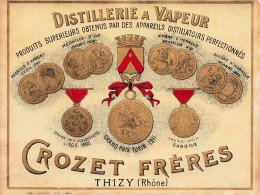 Thizy * Boisson CRI CRI Crozet Frères Distillateurs Distillerie à Vapeur * étiquette Alcool Ancienne Illustrée - Thizy