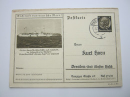 1938 , 6 Pfg. Bildkarte , Ganzsache Mit Beitseitigem Privatzudruck  Aus  WERDAU - Entiers Postaux Privés