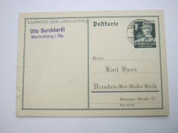 1935 , 6 Pfg.  Nothilfe  , Ganzsache Mit Beitseitigem Privatzudruck  Aus  Marienberg - Private Postal Stationery