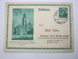 1939 , 6 Pfg.  Fredericus  , Ganzsache Mit Beitseitigem Privatzudruck  Aus  Waldenburg - Private Postwaardestukken