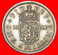 * SCOTTISH CREST (1954-1970): UNITED KINGDOM BRITAIN 1 SHILLING 1954! ELIZABETH II (1953-2022)· LOW START · NO RESERVE! - I. 1 Shilling