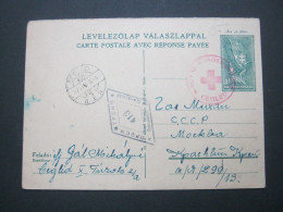 1947 ,  Kriegsgefangenenkarte  Aus CEGLED, Rotes Kreuz , Mit Zensur Nach Russland , Recht Selten - Cartas & Documentos