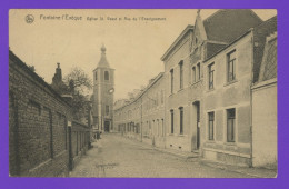 Fontaine-l'Evêque. Eglise St. Vaast Et Rue De L'Enseignement - Fontaine-l'Eveque