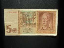 ALLEMAGNE : 5 REICHSMARK   1.8.1942    C.A. 179a, * + ***  / P 186a **     TTB+ - 5 Reichsmark