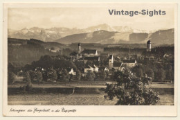 Schongau - Bavaria / Germany: Die Bergstadt & Zugspitze (Vintage RPPC 1940) - Weilheim