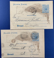 Zwei Postkarten, Brasilien, 1907 - Briefe U. Dokumente