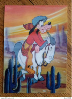 Disney, Carte à Système 3D, Goofy Im Wilden Western, Pluto à Cheval - CPSM GF - Autres & Non Classés