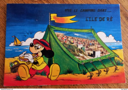 Disney, Mickey En Camping Dans L'Ile De Ré - CPSM GF - Autres & Non Classés